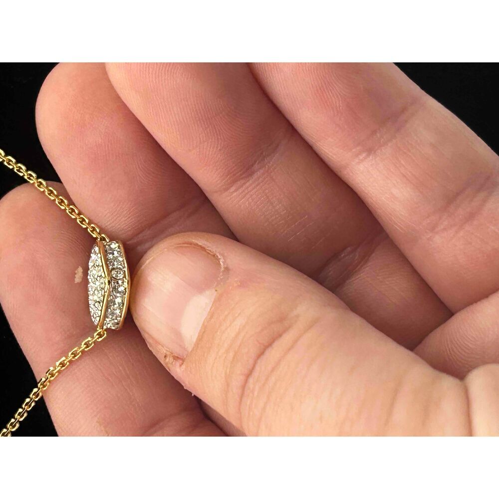 Swarovski Good Gold Chain Heart Pendant Necklace Crystal Accents - Picture 5 of 7